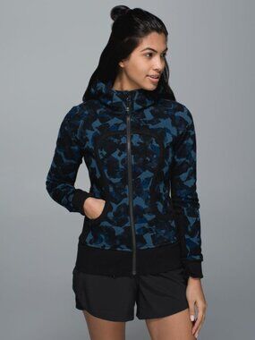 Lululemon Scuba Hoodie II Jumbo Mystic Jungle Blue Size 6